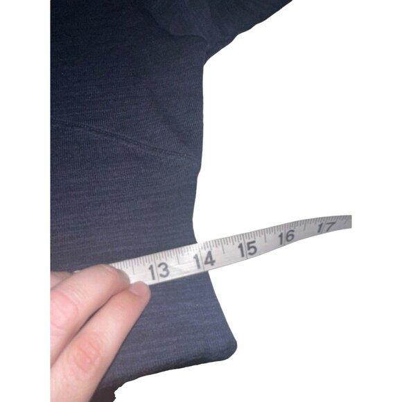 RD Style Long Sleeve Midi Dress Sz M Navy Blue Rayon Blend Knit V Neck - Picture 6 of 7